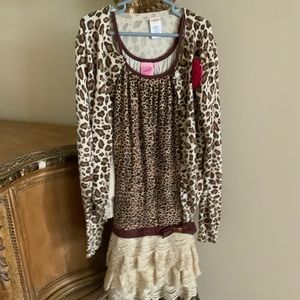 Leopard print jacket and dress sizes 11-14